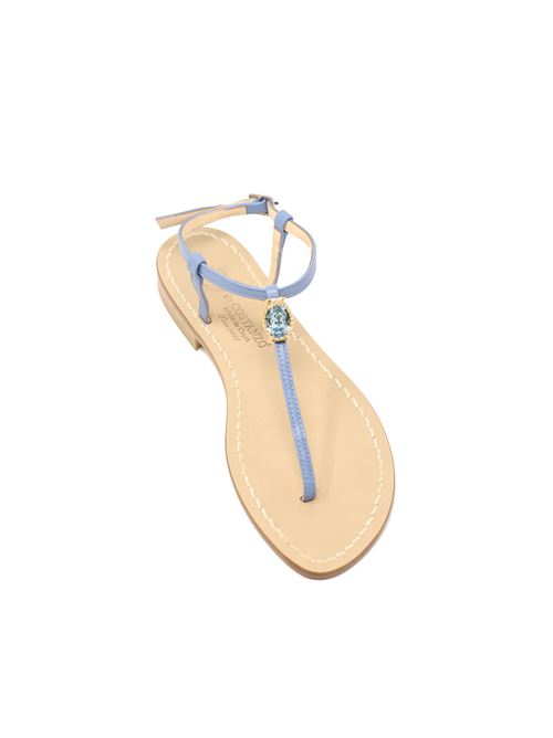 sandali capri con gioiello azzurro Da Costanzo | BIGSTONEJEWELAZZURRO